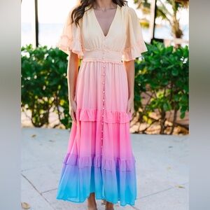 NWT Flying Tomato Pink Ombré Maxi Dress